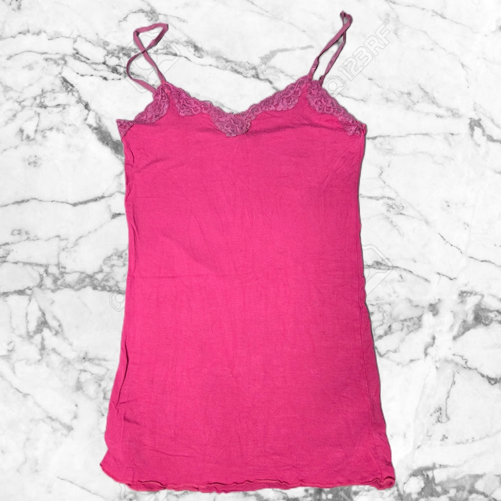 Vintage Y2K Pink Lace-Trim Camisole